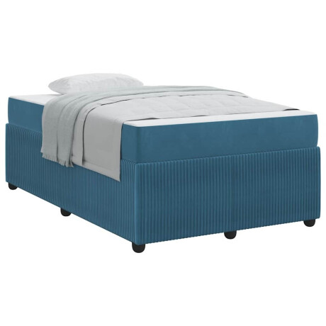 vidaXL Bedframe met matras Anders Blauw 120 x 200 cm Fluweel afbeelding3 - 1