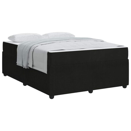 vidaXL Bedframe met matras met matras Zwart 140 x 200 cm Fluweel afbeelding3 - 1