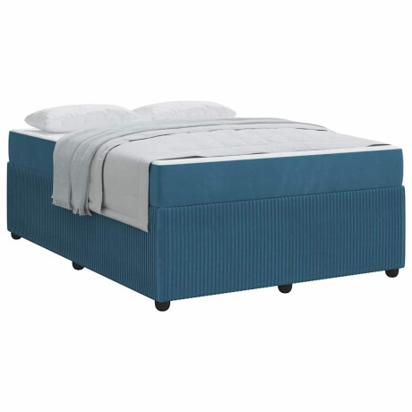 vidaXL Bedframe met matras met matras Blauw 160 x 200 cm Fluweel afbeelding3 - 1