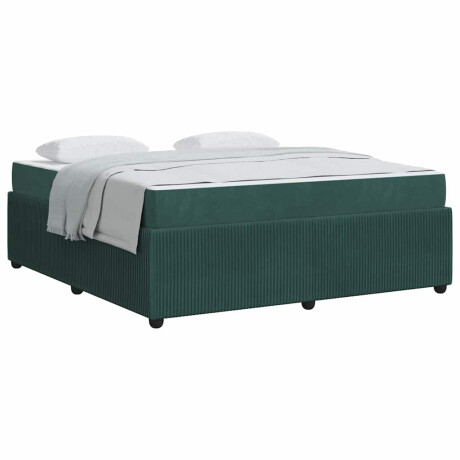 vidaXL Bedframe met matras met matras Donkergroen 180 x 200 cm Fluweel afbeelding3 - 1