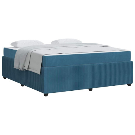 vidaXL Bedframe met matras Anders Blauw 180 x 200 cm Fluweel afbeelding3 - 1