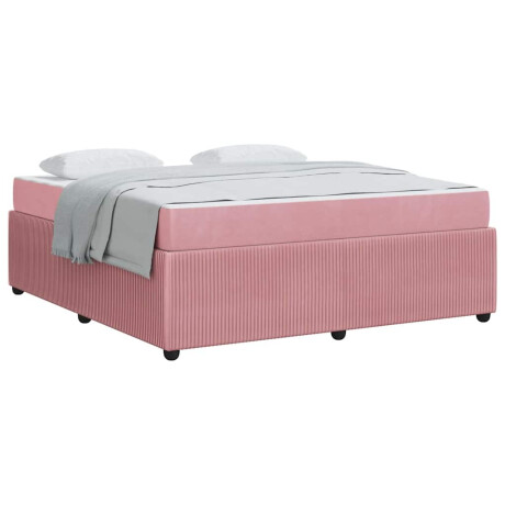 vidaXL Bedframe met matras Anders Roze 180 x 200 cm Fluweel afbeelding3 - 1