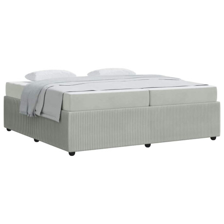 vidaXL Bedframe met matras met matras Lichtgrijs 200 x 200 cm Fluweel afbeelding3 - 1