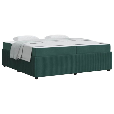 vidaXL Bedframe met matras Anders Donkergroen 200 x 200 cm Fluweel afbeelding3 - 1