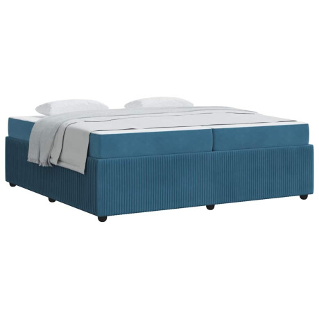 vidaXL Bedframe met matras met matras Blauw 200 x 200 cm Fluweel afbeelding3 - 1
