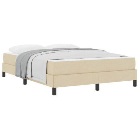 vidaXL Boxspring bed met matras Crème 140 x 190 cm Stof afbeelding3 - 1