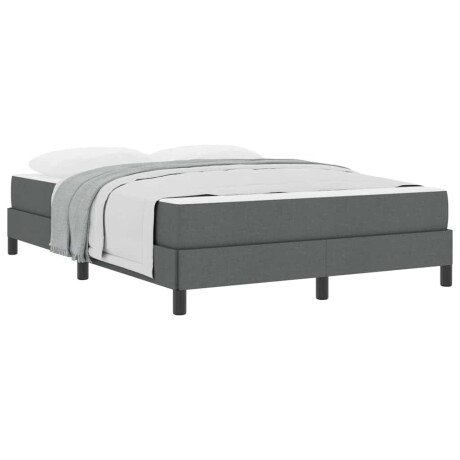 vidaXL Boxspringbed met matras Donkergrijs 140 x 200 cm Stof afbeelding3 - 1