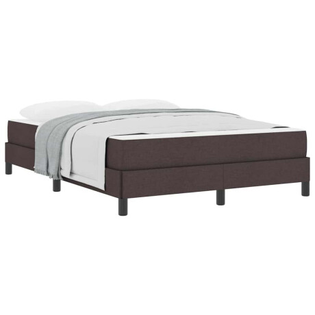 vidaXL Boxspringbed met matras Donkerbruin 140 x 200 cm Stof afbeelding3 - 1
