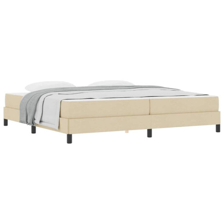 vidaXL Boxspring bed Anders Crème 200 x 200 cm Stof afbeelding3 - 1