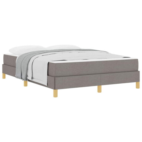 vidaXL Boxspring bed Taupe, Bruin 160 x 200 cm Stof, Engineered Hout afbeelding3 - 1