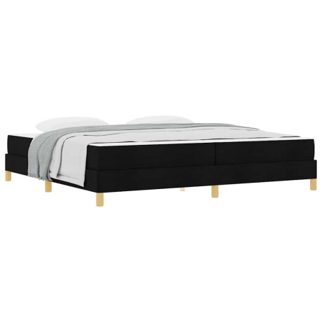 vidaXL Boxspring bed Zwart, Bruin 200 x 200 cm Stof, Engineered Hout afbeelding3 - 1