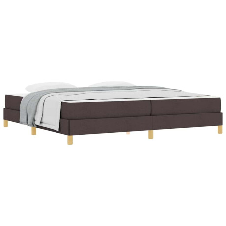 vidaXL Boxspring bed Bruin 200 x 200 cm Stof, Engineered Hout afbeelding3 - 1