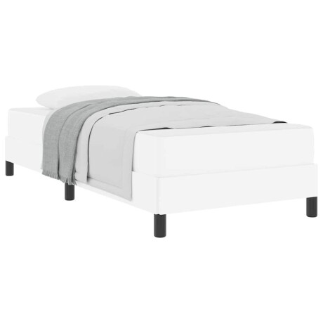 vidaXL Bedframe met matras Puur Wit 100 x 200 cm Stof afbeelding3 - 1