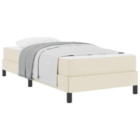 vidaXL Bedframe met matras Crème 100 x 200 cm Stof afbeelding3 - 1