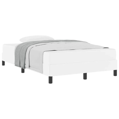 vidaXL Bedframe met matras Puur Wit 120 x 200 cm Stof afbeelding3 - 1