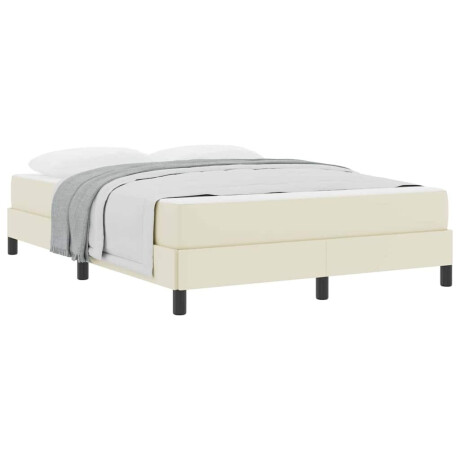 vidaXL Bedframe met matras Crème 140 x 190 cm Stof afbeelding3 - 1