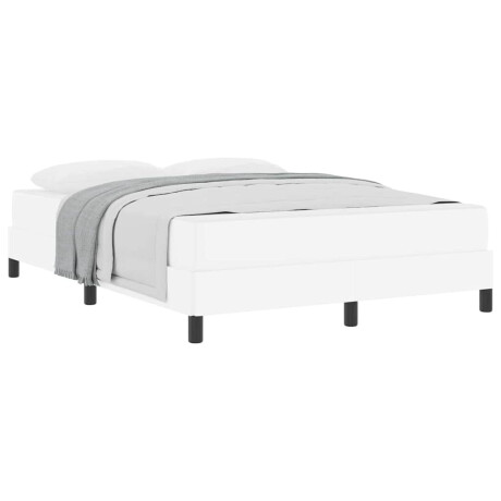 vidaXL Bedframe met matras Puur Wit 140 x 200 cm Stof afbeelding3 - 1