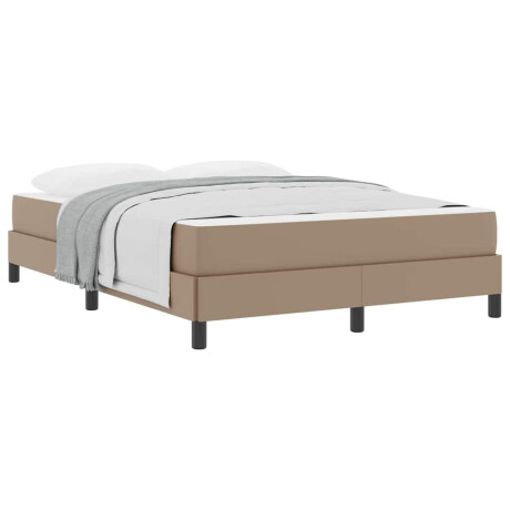 vidaXL Bedframe met matras Cappuccino 160 x 200 cm Stof afbeelding3 - 1