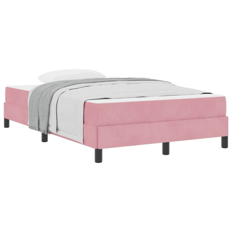 vidaXL Boxspringbed met matras Roze 120 x 190 cm Fluweel afbeelding3 - 1