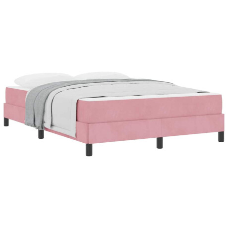 vidaXL Boxspringbed met matras Roze 140 x 200 cm Fluweel afbeelding3 - 1