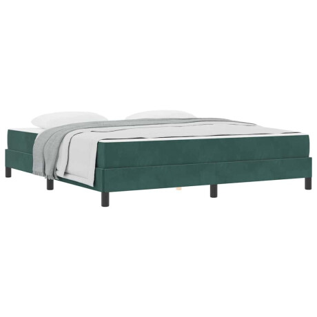 vidaXL Boxspringbed met matras Donkergroen 180 x 200 cm Stof afbeelding3 - 1