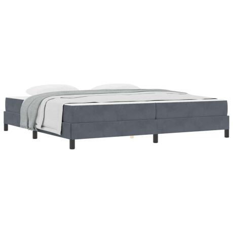 vidaXL Boxspringbed met matras Donkergrijs 200 x 200 cm Fluweel afbeelding3 - 1