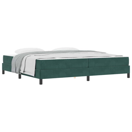 vidaXL Boxspringbed met matras Donkergroen 200 x 200 cm Fluweel afbeelding3 - 1