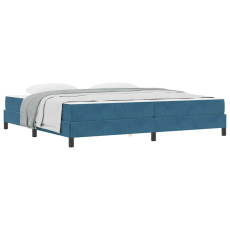 vidaXL Boxspringbed met matras Donkerblauw 200 x 200 cm Fluweel afbeelding3 - 1
