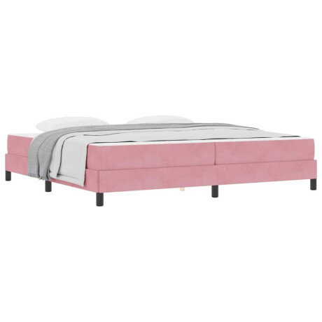vidaXL Boxspringbed met matras Roze 200 x 200 cm Fluweel afbeelding3 - 1