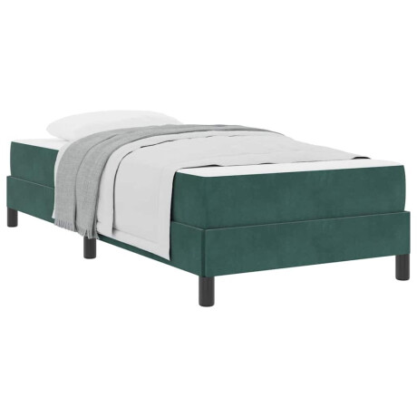 vidaXL Boxspringbed met matras Donkergroen 80 x 220 cm Stof afbeelding3 - 1