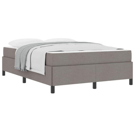 vidaXL Boxspring bed Taupe, Zwart 160 x 200 cm Stof, Engineered Hout afbeelding3 - 1