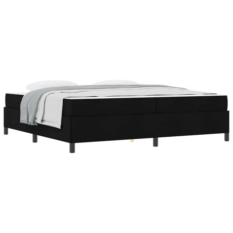vidaXL Boxspring bed Zwart, Zwart 200 x 200 cm Stof, Engineered Hout afbeelding3 - 1