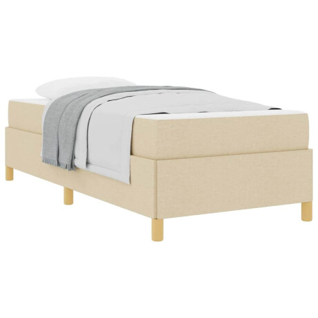vidaXL Boxspring bed Anders Zwart en Bruin en Wit 80 x 200 cm Stof afbeelding3 - 1