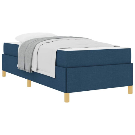 vidaXL Boxspring bed Anders Blauw en Bruin en Wit 80 x 200 cm Stof afbeelding3 - 1