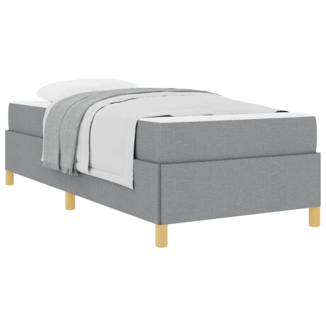 vidaXL Boxspring bed Lichtgrijs en Wit en Lichtgrijs 90 x 190 cm Stof afbeelding3 - 1