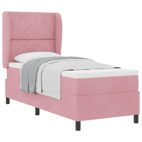vidaXL Boxspringbed met matras met hoofdeinde Roze 200 x 80 cm Fluweel afbeelding3 - 1