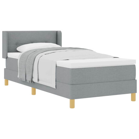 vidaXL Boxspringbed met matras Lichtgrijs 190 x 90 cm Stof afbeelding3 - 1