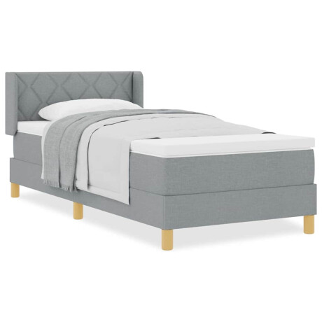 vidaXL Boxspringbed met matras Lichtgrijs 190 x 90 cm Polyester afbeelding3 - 1