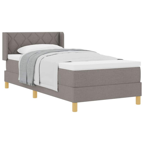 vidaXL Boxspringbed met matras met hoofdeinde Taupe 90 x 190 cm Stof afbeelding3 - 1