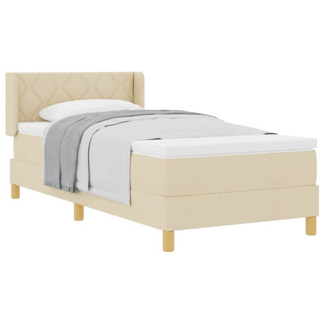 vidaXL Boxspringbed met matras Crème 190 x 90 cm Polyester afbeelding3 - 1