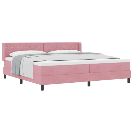 vidaXL Boxspringbed met Matras Zwart 100x200 cm Fluweel Roze afbeelding3 - 1