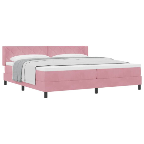 vidaXL Boxspringbed met Matras Zwart 100x200 cm Fluweel Roze afbeelding3 - 1