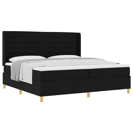vidaXL Boxspringbed met matras met hoofdeinde Zwart 200 x 200 cm Stof afbeelding3 - 1