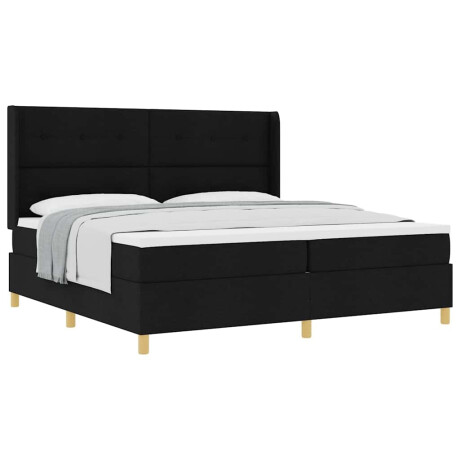 vidaXL Boxspringbed met matras met hoofdeinde Zwart 200 x 200 cm Stof afbeelding3 - 1