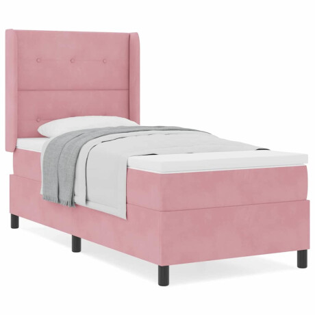 vidaXL Boxspring bed met hoofdeinde Roze 80 x 200 cm Fluweel afbeelding3 - 1