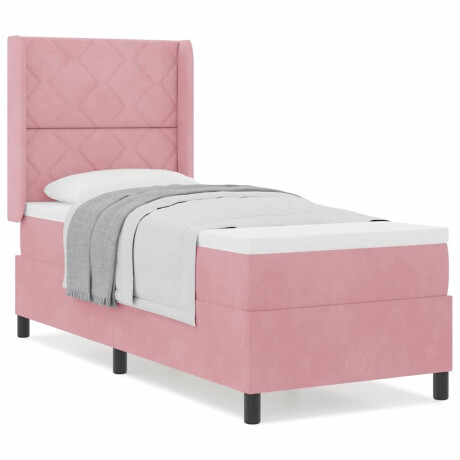 vidaXL Boxspring bed met hoofdeinde Roze 80 x 200 cm Fluweel afbeelding3 - 1