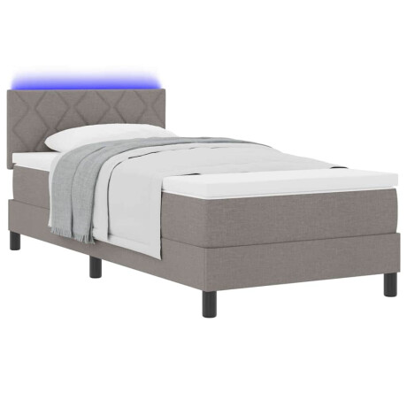 vidaXL Boxspring bed met matras met hoofdeinde Taupe 90 x 190 cm Stof afbeelding3 - 1