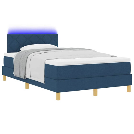 vidaXL Boxspring bed met matras met hoofdeinde Blauw 120 x 190 cm Stof afbeelding3 - 1