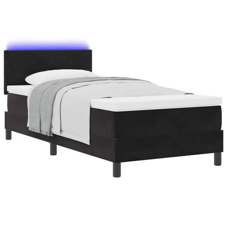 vidaXL LED Box Spring Bed met matras met LED Zwart 80 x 200 cm Fluweel afbeelding3 - 1