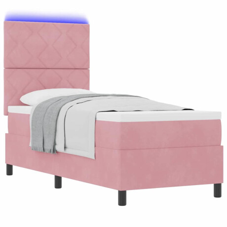 vidaXL Boxspring bed met matras Roze 80 x 200 cm Fluweel afbeelding3 - 1